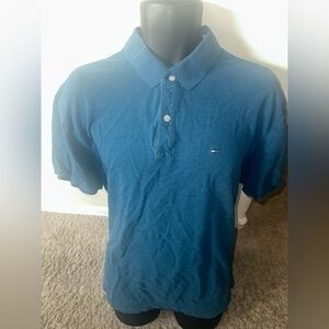 Men’s used turquoise cotton aTommy Hilfiger polo shirt size XL